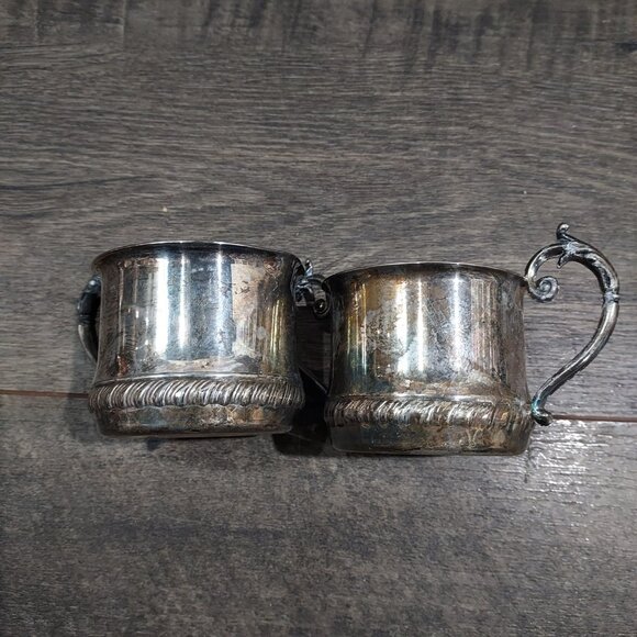 Cream and Sugar Set Silver Plate On Copper Vintage - Picture 5 of 12
